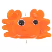 15x22mm Glass crab bead - Orange x1