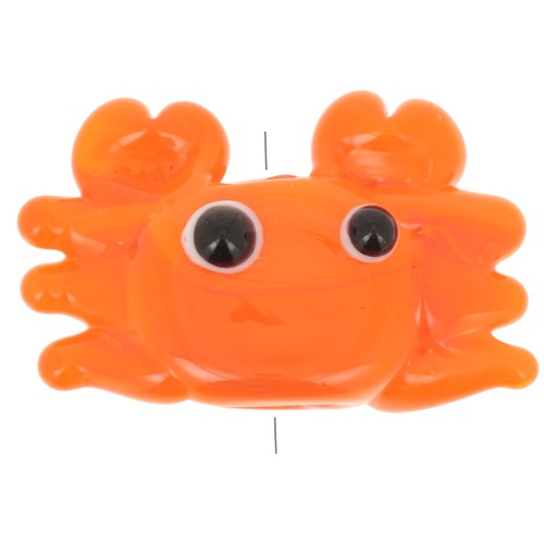 15x22mm Glass crab bead - Orange x1