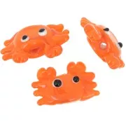 15x22mm Glass crab bead - Orange x1