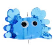 15x22mm Glass crab bead - Blue x1