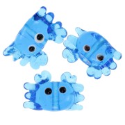 15x22mm Glass crab bead - Blue x1
