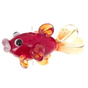 16x31mm Glass fish bead - Red x1