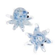 14x24mm Glass octopus bead - Blue - White x1