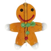 28x25mm Glass gingerbread man bead - Brown x1|raw }}