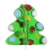 16x16mm Glass Christmas tree bead - Green x1|raw }}