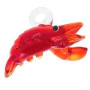 Glass lobster pendant 17x26 mm - Red x1|raw }}
