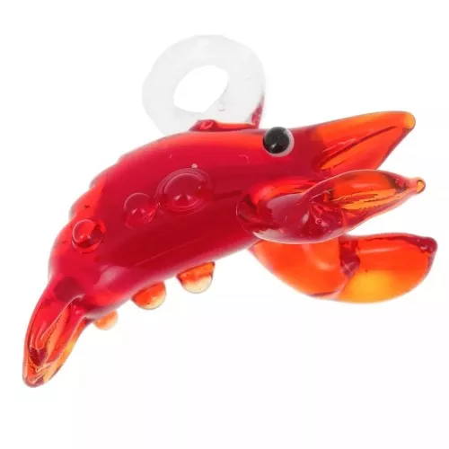 Glass lobster pendant 17x26 mm - Red x1