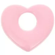 16x18mm Brass heart pendant - Pink x1