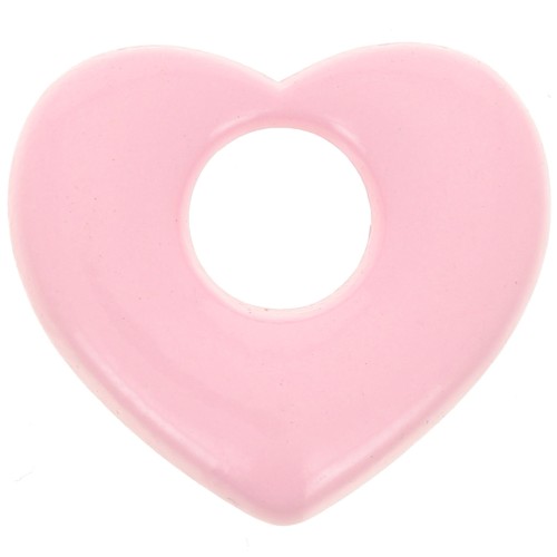 16x18mm Brass heart pendant - Pink x1