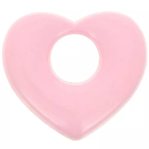 16x18mm Brass heart pendant - Pink x1
