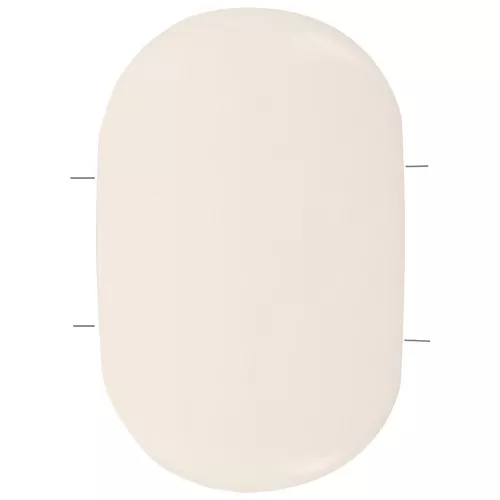 27x17mm 2-hole rounded rectangle bead in Opaque Resin - Ivory x1