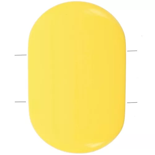 27x17mm 2-hole rounded rectangle bead in Opaque Resin - Lemon Yellow x1