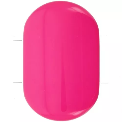 27x17mm 2-hole rounded rectangle bead in Opaque Resin - Dark Pink x1