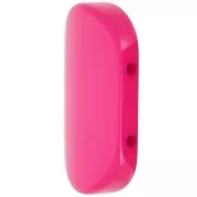 27x17mm 2-hole rounded rectangle bead in Opaque Resin - Dark Pink x1