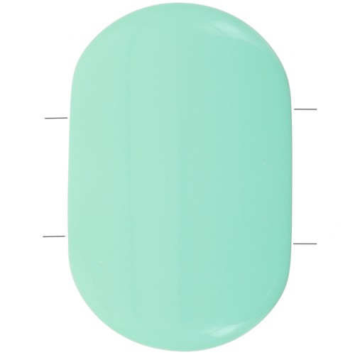 27x17mm 2-hole rounded rectangle bead in Opaque Resin - Turquoise Green x1