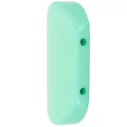 27x17mm 2-hole rounded rectangle bead in Opaque Resin - Turquoise Green x1