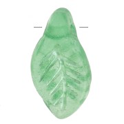 12x6mm Czech glass leaves - Green x6|raw }}