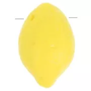 14x9mm Lemon bead in Czech glass - Opaque Yellow x6