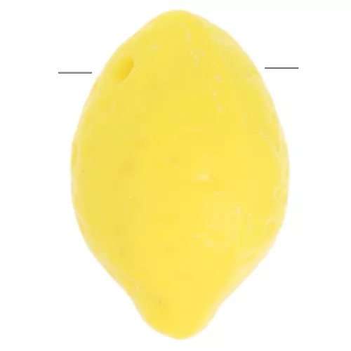 14x9mm Lemon bead in Czech glass - Opaque Yellow x6