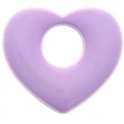 16x18mm Brass heart pendant - Lilac x1