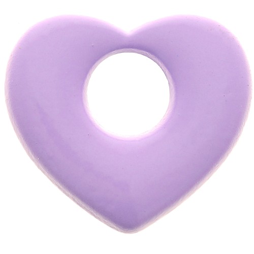 16x18mm Brass heart pendant - Lilac x1