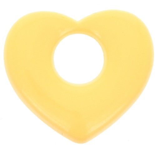 16x18mm Brass heart pendant - Yellow x1
