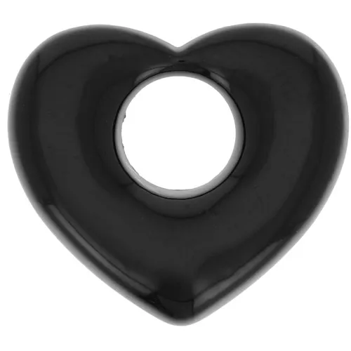 16x18mm Brass heart pendant - Black x1