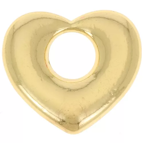 16x18mm Brass heart pendant - Gold x1