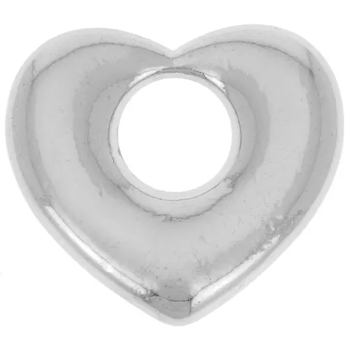 16x18mm Brass heart pendant - Silver Tone x1
