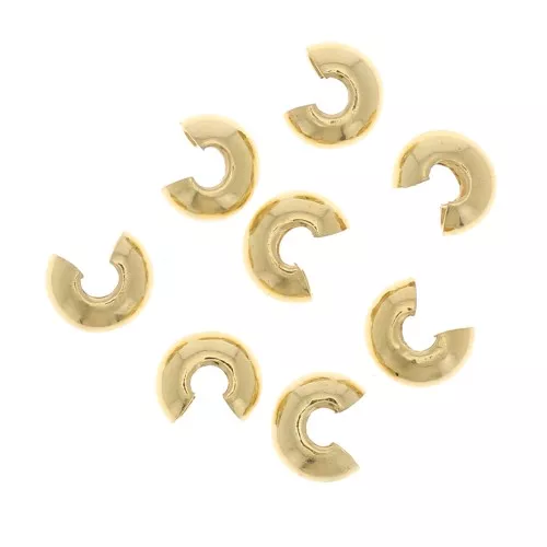 3mm Crimp covers - Gold Tone x50