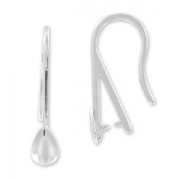 925 Sterling Silver Tear drop Pendant holder earwires 21mm x2|raw }}