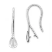 925 Sterling Silver Tear drop Pendant holder earwires 20mm x2