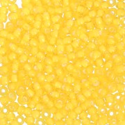 Preciosa Seed Beads 11/0 2 mm - Transparent Yellow Amber Lined Chalk White x 20 g