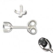 925 Sterling Silver Earstud for 4mm beads x2|raw }}