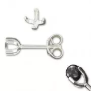 925 Sterling Silver Earstud for 4mm beads x2