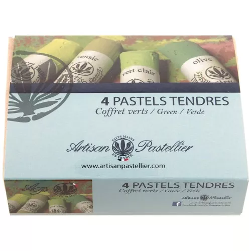Set of 4 soft pastels - Green x1