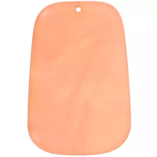 40x27mm Trapeze pendant in translucent resin - Pastel orange marble x1