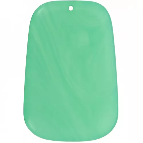 40x27mm Trapeze pendant in translucent resin - Marbled Turquoise Green x1