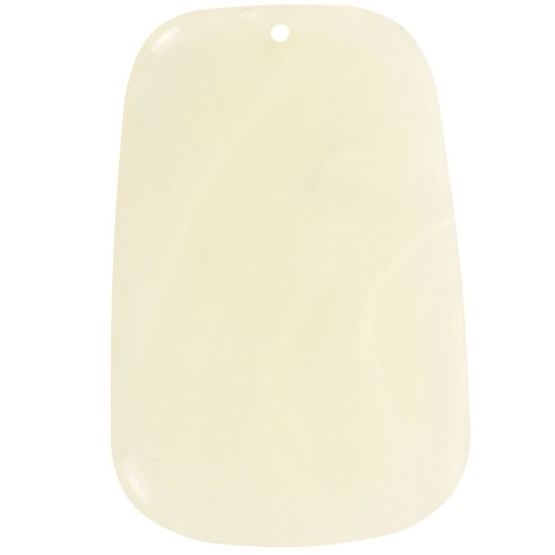 40x27mm Trapeze pendant in translucent resin - Marbled Ivory x1