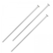 925 Sterling Silver head pin  60x3x0.8mm x6