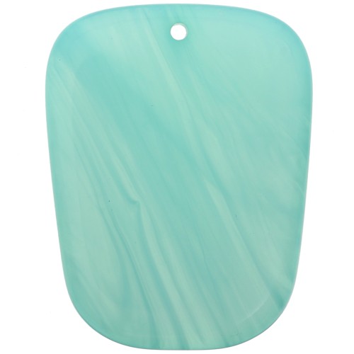 28x22mm Trapeze pendant in translucent resin - Marbled Caribbean Blue x1