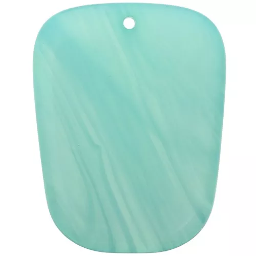 28x22mm Trapeze pendant in translucent resin - Marbled Caribbean Blue x1