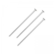925 Sterling Silver head pin 40x3x0.8mm x6