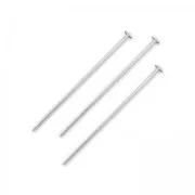 925 Sterling Silver head pin 40x3x0.8mm x6