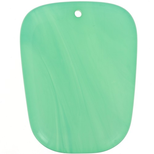 28x22mm Trapeze pendant in translucent resin - Marbled turquoise green x1