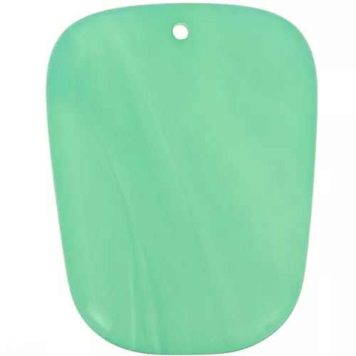 28x22mm Trapeze pendant in translucent resin - Marbled turquoise green x1