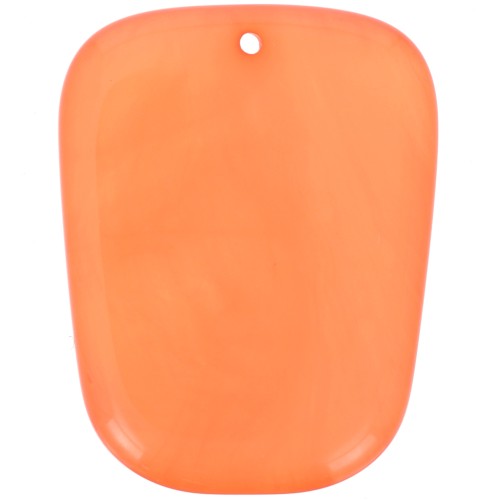 28x22mm Trapeze pendant in translucent resin - Marbled Coral x1