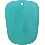 28x22mm Trapeze pendant in translucent resin - Lagoon blue marble x1