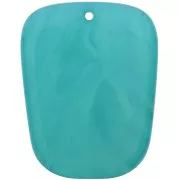 28x22mm Trapeze pendant in translucent resin - Lagoon blue marble x1