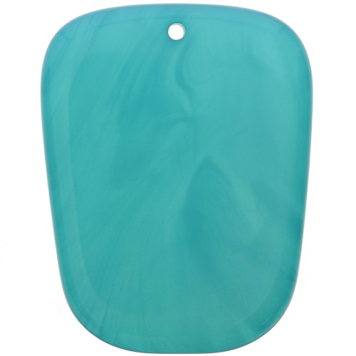 28x22mm Trapeze pendant in translucent resin - Lagoon blue marble x1